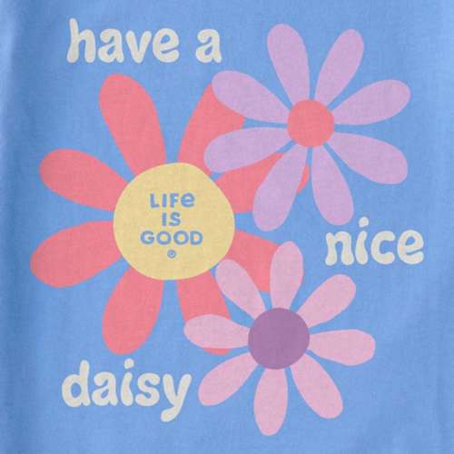 Women's Life is Good Groovy Have A Nice Daisy Boxy Crusher Tee T-Shirt