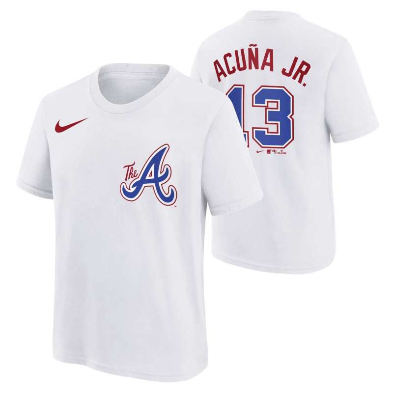 Nike Kids' Atlanta Braves Ronald Acuna Jr #13 City Connect Name & Number T-Shirt