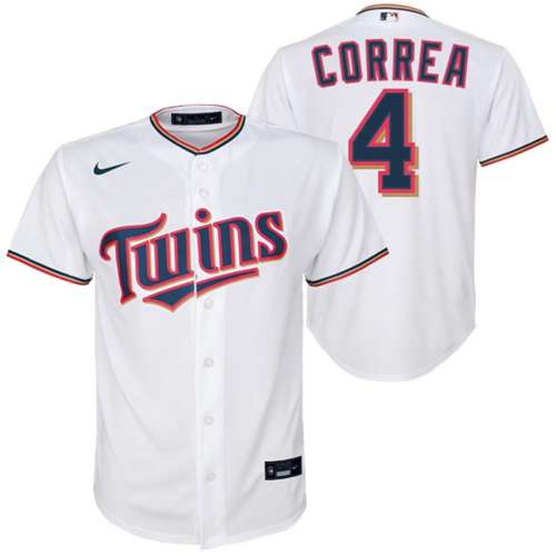 Twins Baseball Kids' Minnesota Twins Carlos Correa #4 Nike Replica Jersey XLarge White