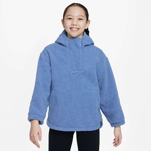 Girls' Nike Running High - Pile Hooded 1/4 Zip Fleece Pullover