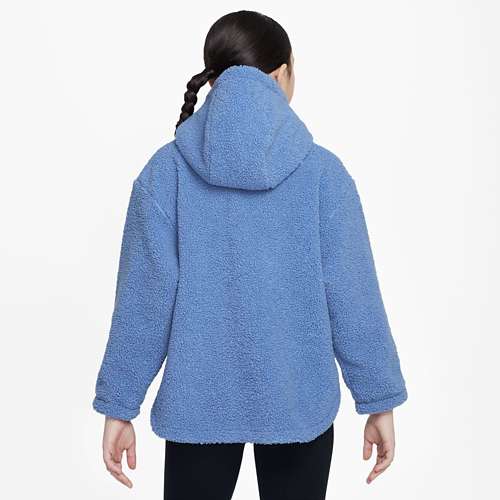 Girls' nike spring High-Pile Hooded 1/4 Zip Fleece Pullover