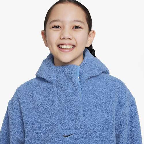 Girls' Nike Running High - Pile Hooded 1/4 Zip Fleece Pullover