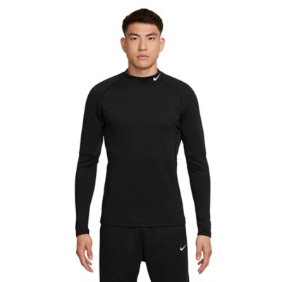 Men's Olive Nike Pro Dri-FIT Warm Long Sleeve Mock Neck Compression Shirt