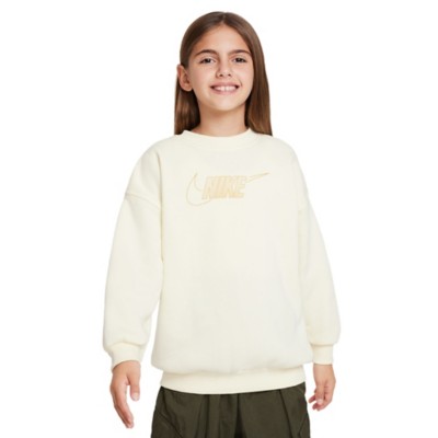 Girls' anthracite nike Sportswear Club Fleece Center Logo Crewneck Sweatshirt