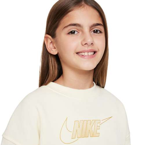 Girls Nike Sportswear Club Fleece Center Logo Crewneck Sweatshirt