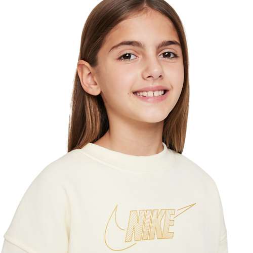 Girls' Nike Sportswear Club Fleece Center Logo Crewneck Sweatshirt