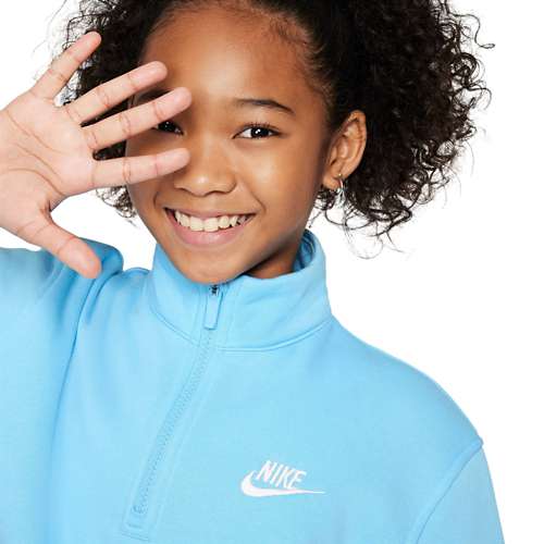 Girls' nike tiger Sportswear Club Fleece 1/2 Zip Pullover