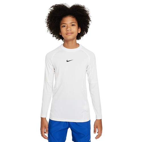 Nike pro long sleeve white best sale