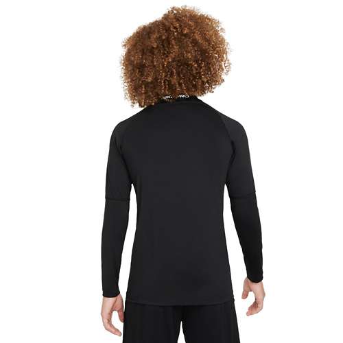 Boys' pecan nike Pro Long Sleeve Compression Shirt