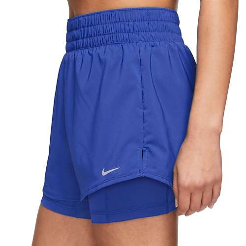 Women's Nike beige One Dri-FIT High-Waisted 2-in-1 Shorts