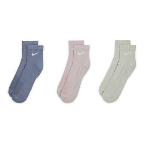 Adult Nike Everyday Plus Cushioned Training Ankle 3 Pack Quarter Fitness Socks