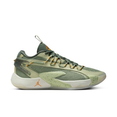 Adult Jordan Luka 2 Basketball Shoes - Olive Aura/Vivid Orange/Oil Green