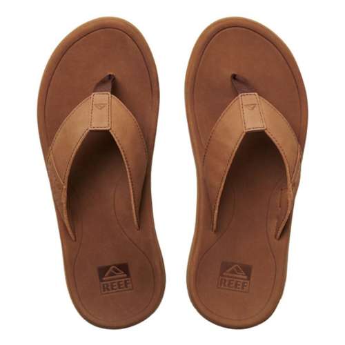 Men's Reef Leather Santa Ana Flip Flop Sandals