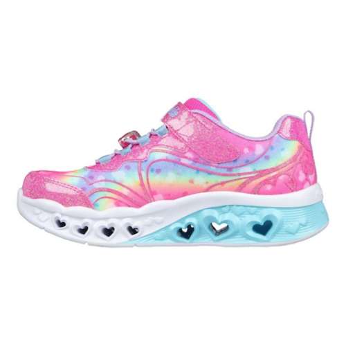 Little Girls' Skechers Flutter Heart Lights Groovy Swirl Hook N Loop Shoes