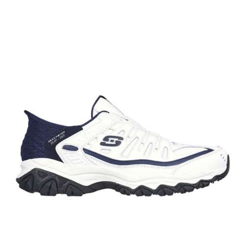 Men's Skechers After Burn Grill Captain Shoes 10 White Navy