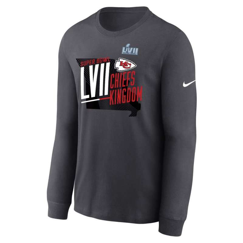 Toddler Nike Anthracite Kansas City Chiefs Super Bowl LVII Champions Locker Room Trophy Collection T-Shirt Size:3T