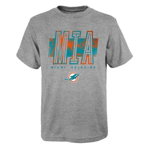 Kids' Miami Dolphins Genuine Stuff Abbreviated T-Shirt XLarge Heather Grey