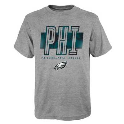 NFL Team Apparel Boys' Philadelphia Eagles Abbreviated Grey T-Shirt