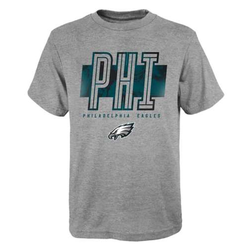 NFL Team Apparel Boys' Philadelphia Eagles Abbreviated Grey T