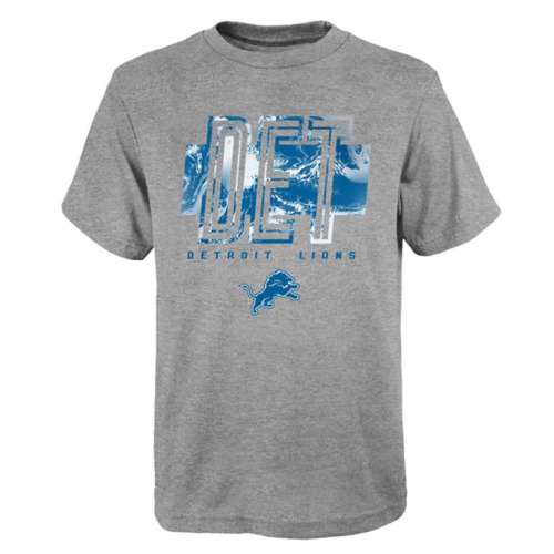 Outerstuff Detroit Lions Youth Grey Abbreviated Short Sleeve T-Shirt, Grey, 100% Cotton, Size XL, Rally House