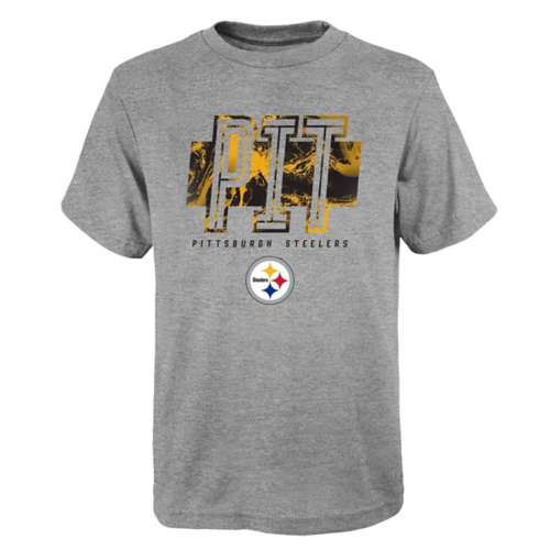 NFL Pittsburgh Steelers Grey Golden Big Logo Hawaiian Shirt