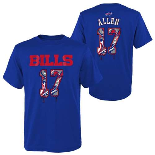 NFL Team Apparel Youth Buffalo Bills Josh Allen #17 Drip T-Shirt