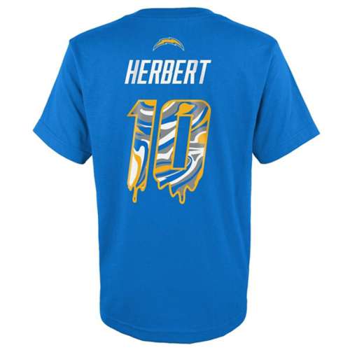 Genuine Stuff Kids' Los Angeles Chargers Justin Herbert #10 Drip Name & Number T-Shirt