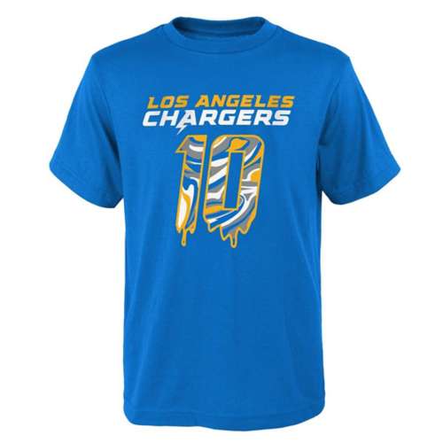 Genuine Stuff Kids' Los Angeles Chargers Justin Herbert #10 Drip Name & Number T-Shirt