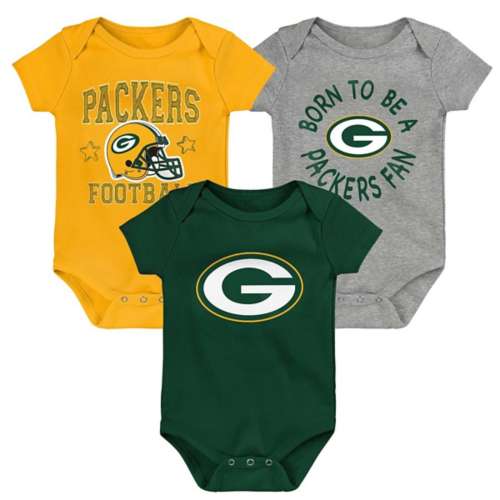 Genuine Stuff Baby Green Bay Packers Born 2 Be Onesie 3 Pack
