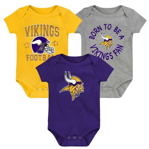 Genuine Stuff Baby Minnesota Vikings Born 2 Be Onesie 3 Pack