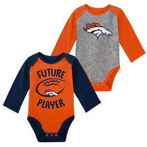 Chicago Bears Baby Orange Navy White 3-Pack Onesie Creeper - 3/6 Months