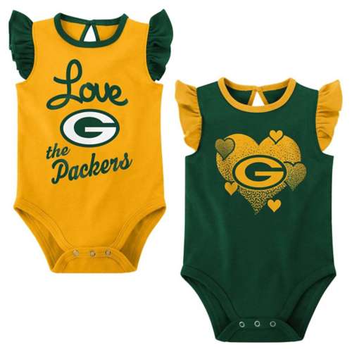 Genuine Stuff Baby Girls' Green Bay Packers Spread Love 2 Pack