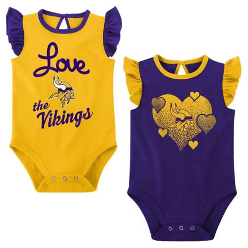 Genuine Stuff Baby Girls' Minnesota Vikings Spread Love 2 Pack