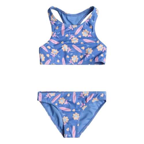 Girls' Roxy Lorem Crop Swim Bikini Set
