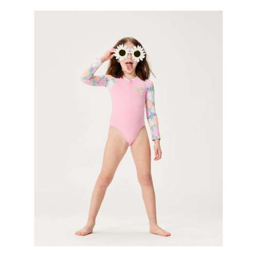 Toddler Girls' Roxy Tiny Flower Rashguard One Piece Swimsuit