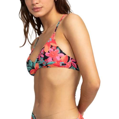 Women's Roxy Printed Beach Classic Strappy Swim Bikini Top