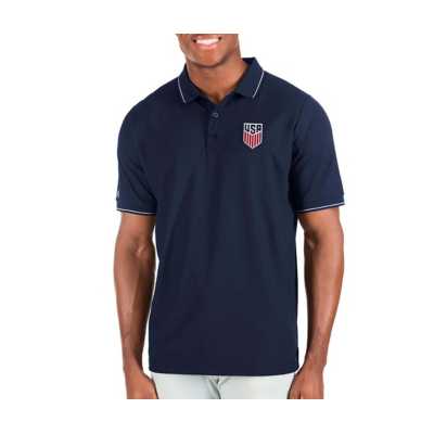 Men's Antigua Navy/White Atlanta Braves Patriotic Affluent Polo