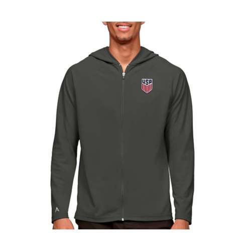 Men's Antigua Heather Gray Louisville Cardinals Course Full-Zip Jacket