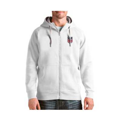 Women's Antigua Heather Gray Pittsburgh Penguins Metallic Logo Victory Full-Zip Hoodie Size: Large