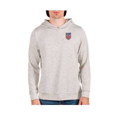 Detroit Tigers Antigua Team Logo Absolute Pullover Hoodie - Oatmeal