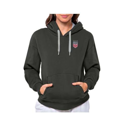 Antigua Los Angeles Dodgers Heathered Gray Victory Pullover Hoodie