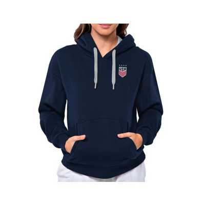 Women's Antigua Heather Gray/Black Buffalo Sabres Victory Raglan Pullover Hoodie Size: Extra Large