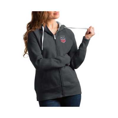 Women's Antigua Heathered Gray Dallas Cowboys Team Victory Full-Zip Hoodie