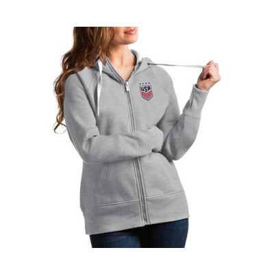 Women's Green Bay Packers Antigua Heathered Charcoal Reward Pullover  Sweatshirt