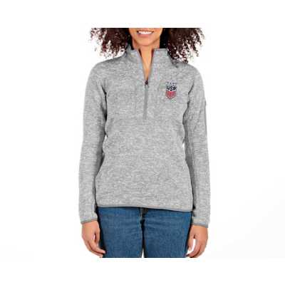 Houston Astros Antigua Women's Logo Fortune Quarter-Zip Pullover Jacket -  Oatmeal