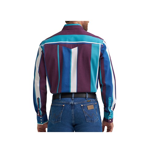 Men's Wrangler Vintage Inspired Brushpopper Classic Fit Long Sleeve Button Up Shirt - Primary Image