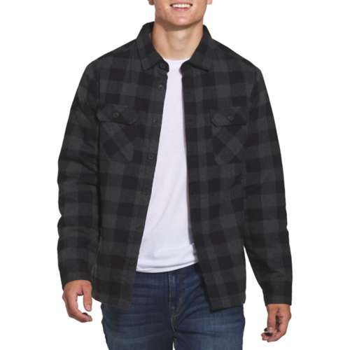 Dakota men's plaid hooded quilted flannel work discount shirt