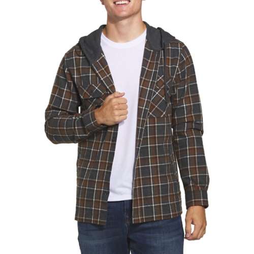 Men's Oak & Rye Flannel Hooded Long Sleeve Button Up Shirt, Cancerdusein  Sneakers Sale Online