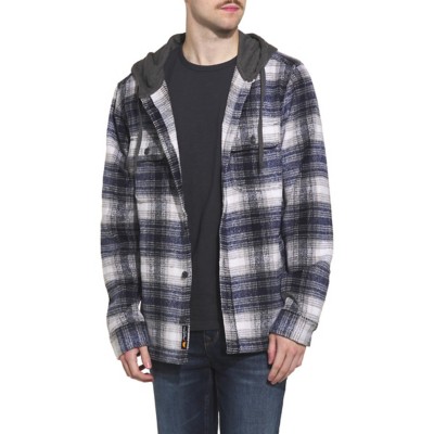 Men's cutaway-collar terry shirt Sacramento Flannel Hooded Shacket