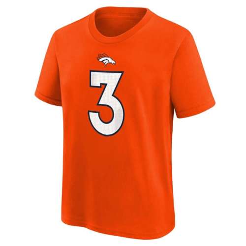 Outerstuff Youth Russell Wilson Orange Denver Broncos Mainliner Player Name & Number Pullover Hoodie